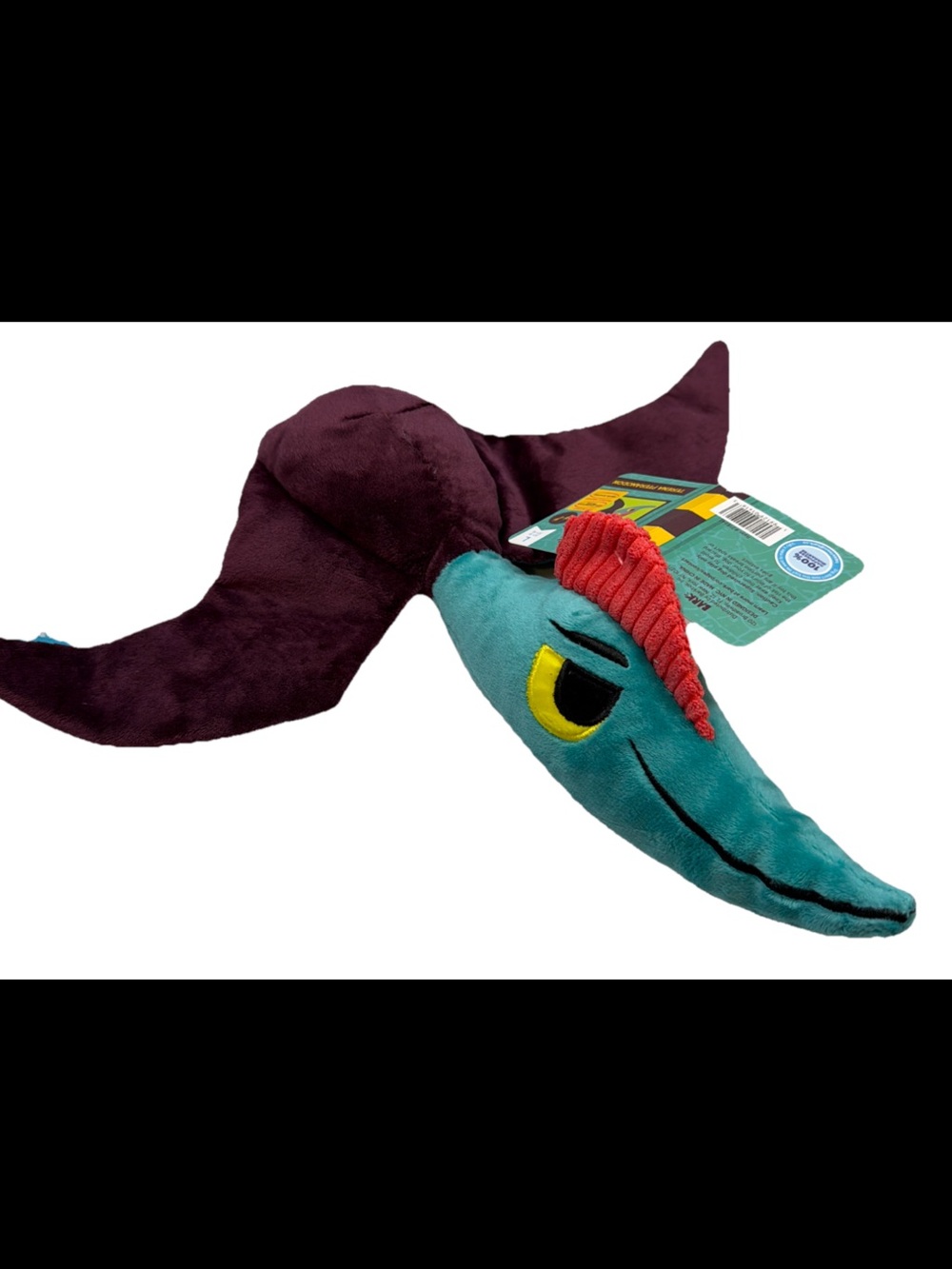 Bark Terena Pteranodon Flying Dinosaur DOG TOY Squeak Plush Large New With Tags